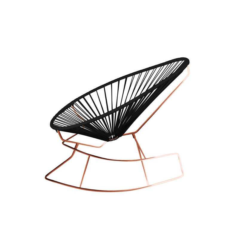 Chaise berçante intérieure / extérieure Acapulco, Noir / Cuivre