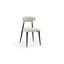 Set Of 2 Light Grey Modern Dining Chairs With Curved Backrest And Metal Frame, Elegant Kitchen Or Living Room Seating