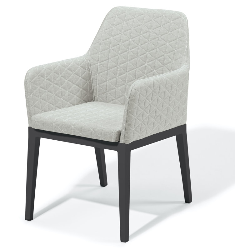Chaise de terrasse avec coussin Oland, Carbone, Toile granit Sunbrella®