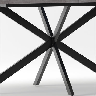 55.11"-70.86"Retro Rectangular Stretch Dining Table, Grey Carole Top With Same Color Embossed Center Plate,With Storage Box,Suitable for dining rooms,