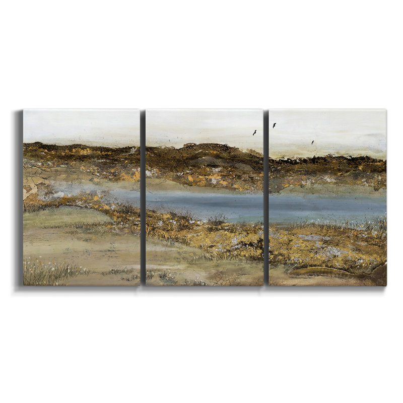 Watery Lowlands III - Toile encadrée multi-pièces, H 48 po x l 96 po x P 2 po