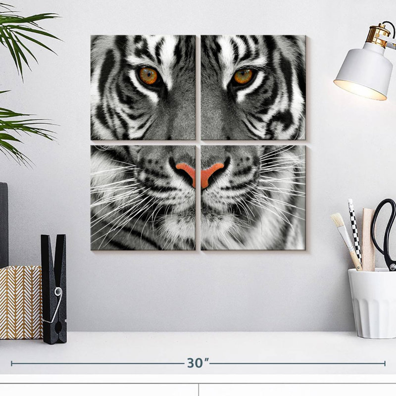 Brampt Staring Tiger, 18" H x 18" W