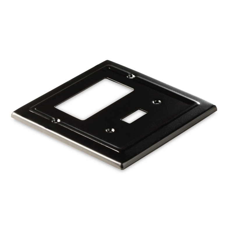 Architectural 2-Gang Toggle/Rocker Combination Standard Wall Plate, Matte Black