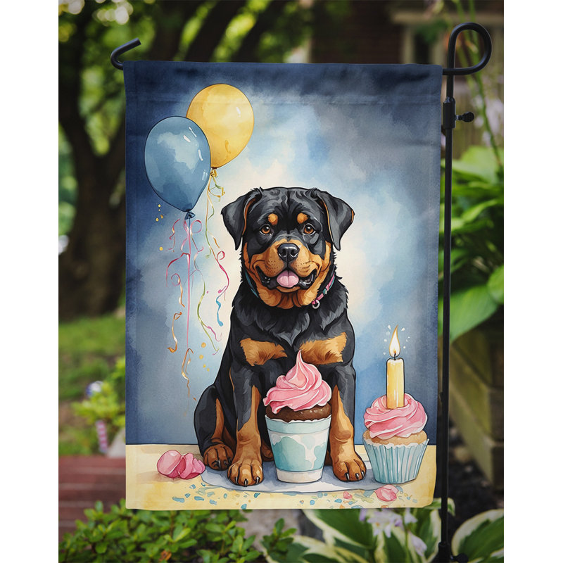Drapeau de jardin «Happy Birthday», Rottweiler