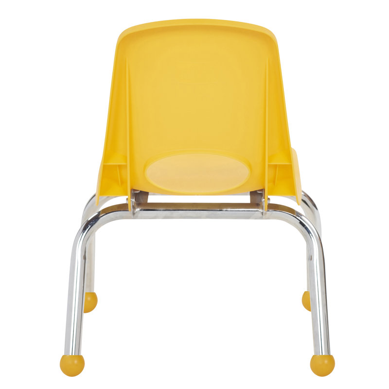 10" Multicolor Plastic Stackable Classroom Chairs with Chrome Legs, Set of 4
