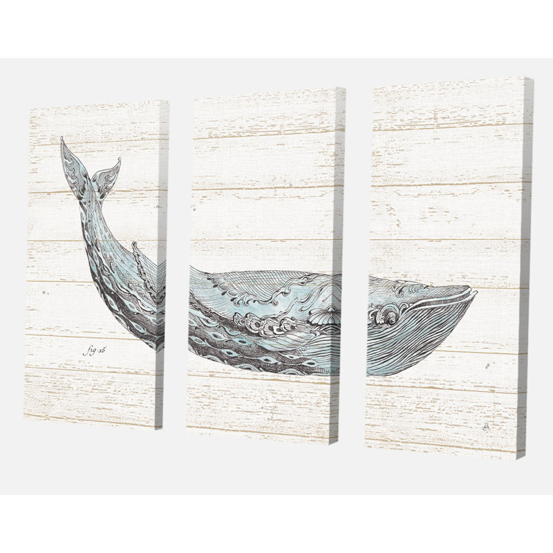 « blue baleine aquarelle », peinture multi-pièces sur toile tendue, H 40 po x l 60 po x P 1 po