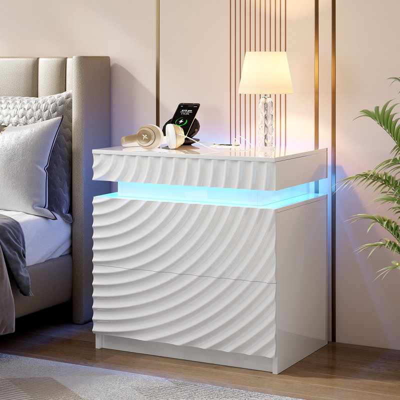 60cm W Bedside Table, White