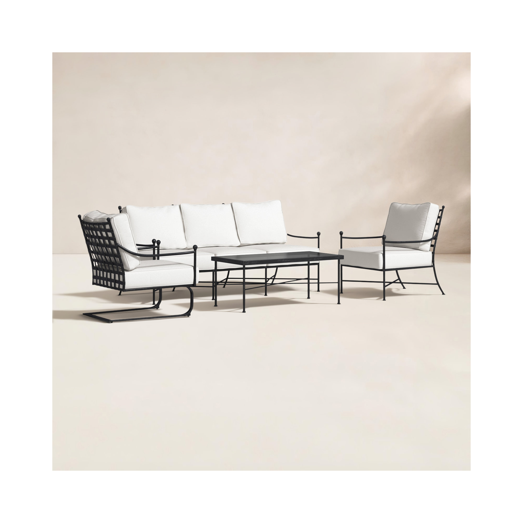 Lucier 4 Piece Deep Seating Group with Sunbrella Cushions