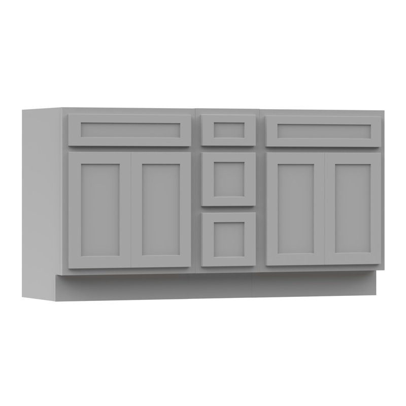 Base de meuble-lavabo double 60 po seulement, Gris