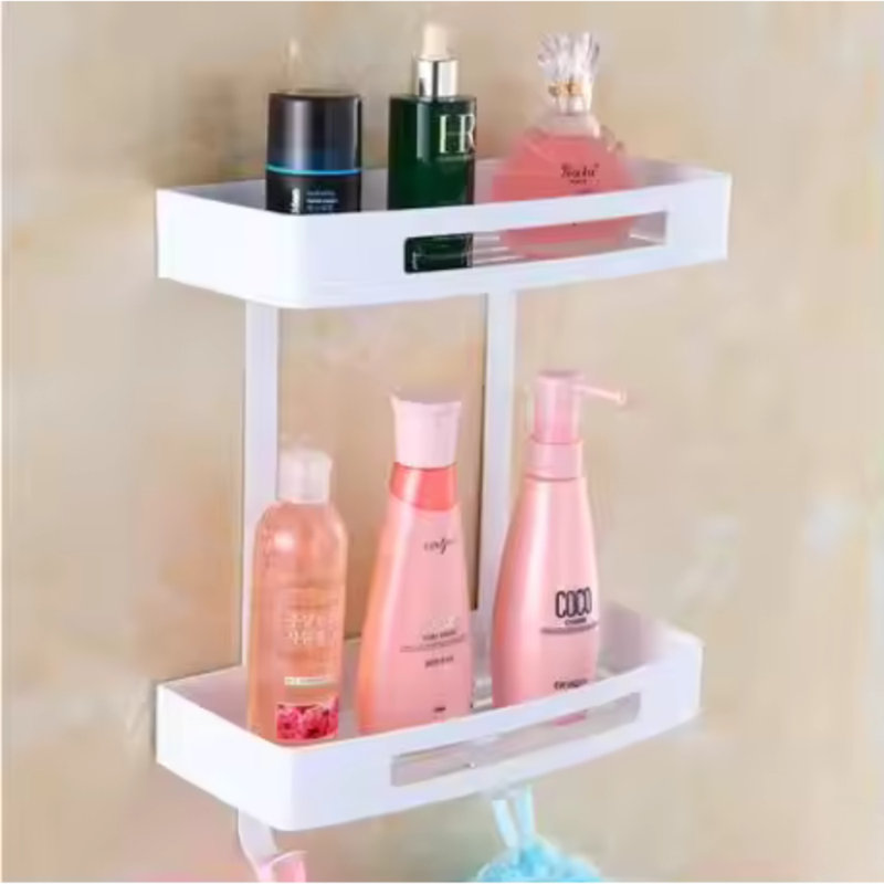 Support de douche en acier inoxydable - Panier à savon de coin mural à 2 niveaux, Satin