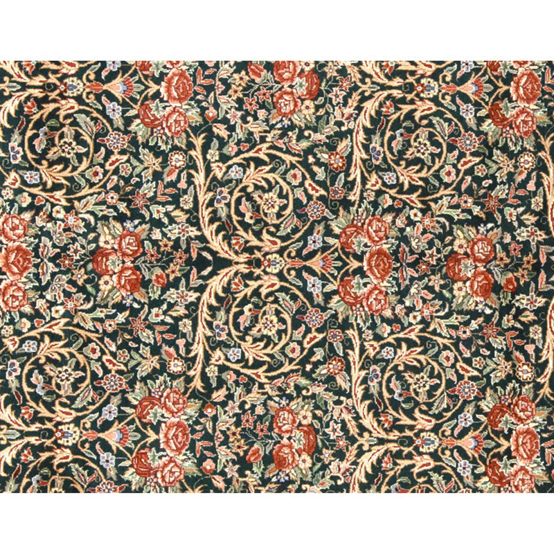 Hand Knotted Wool Oriental Area Rug in Green