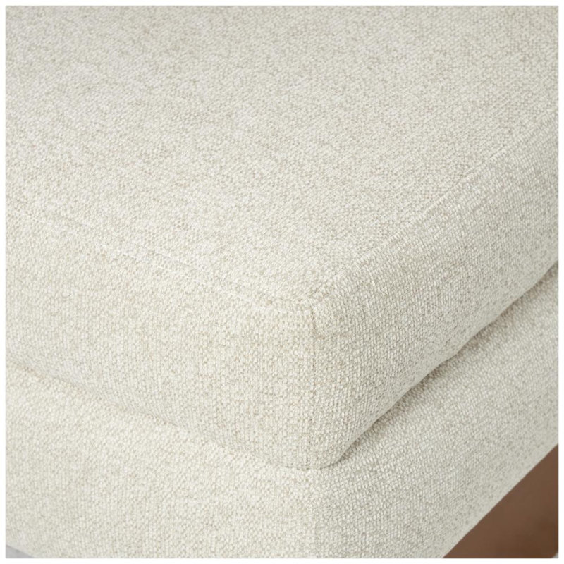 Fauteuil d'appoint en polyester bouclé blanc avec pieds en bois bruns