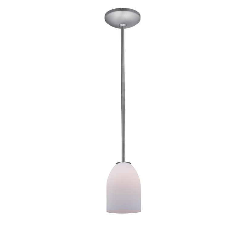 Carballo 1 - Light Single Pendant, Opal, Brushed Steel