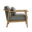 Fauteuil d'appoint en bois avec coussin lombaire
