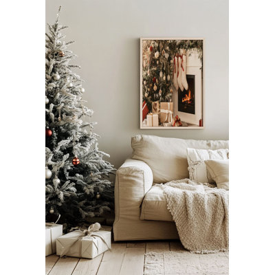 «Festive Christmas», peinture encadrée décorative de 13,0 po x 19,0 po | Cadre 100% bois massif (épaisseur: 0,8 pouce), œuvre d'art 100% MDF | Impression numérique pour des couleurs vives, décoration murale parfaite pour la maison et le bureau