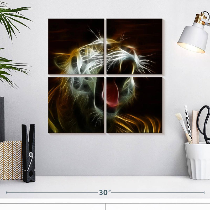 Tiger Yawn, 18" H x 18" W