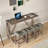 Bar Table Set With Power Outlet, Bar Table And Chairs Set, 4 Piece Dining Table Set, Industrial Breakfast Table Set, For Living Room, Dining Room, Game Room