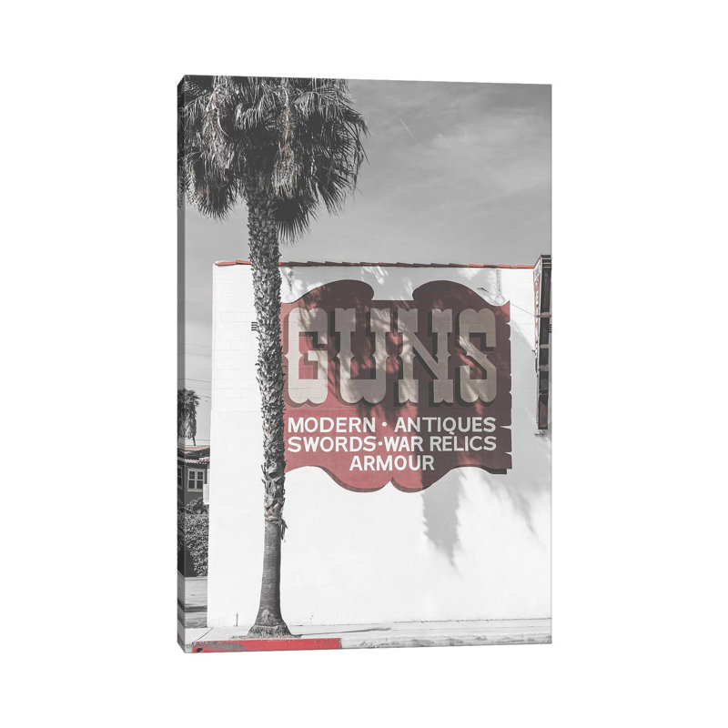 «Guns Vintage Sign» par Pixy, impression sur toile tendue, H 40 po x l 26 po x P 1,5 po