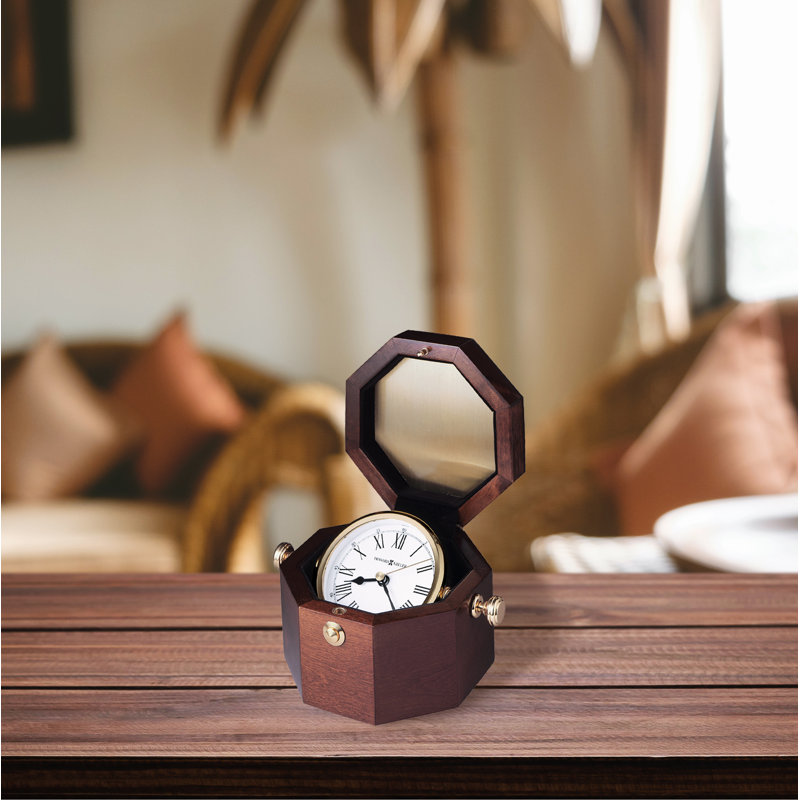 Weather And Maritime Tabletop Clock in Windsor Cherry