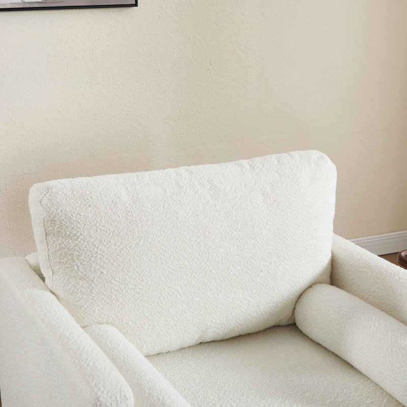 Upholstered Accent Chair With 2 Pillows(Set Of 2), Ivory, Black
