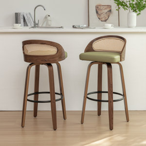 Leeana Swivel Faux Leather Counter & Bar Stools