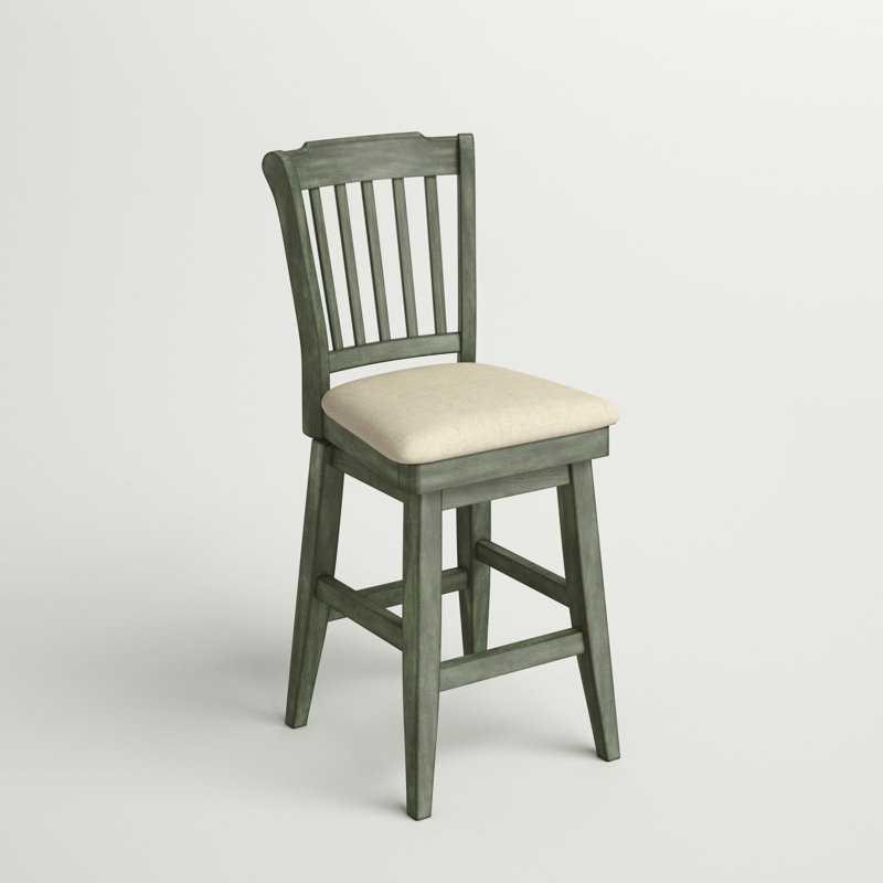 Tabouret pivotant Fortville, Sauge antique, Tabouret de comptoir (siège d’une hauteur de 24