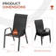 Chaises de patio empilables, tissu Textilène durable avec accoudoirs, cadre en métal robuste, chaises de salle à manger d'extérieur ergonomiques à séchage rapide pour la cour arrière et le bord de la piscine (noir, 6 pièces)-126637973-109080134