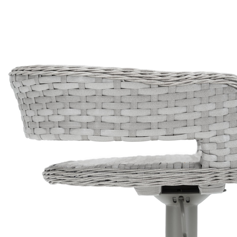 Ehrenfried Outdoor Swivel Bar Stool, Gray