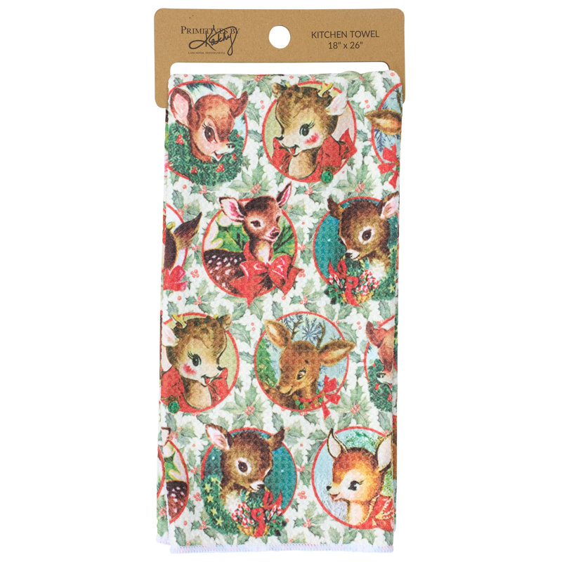  Retro Deer Kitchen Towel - 18" x 26"