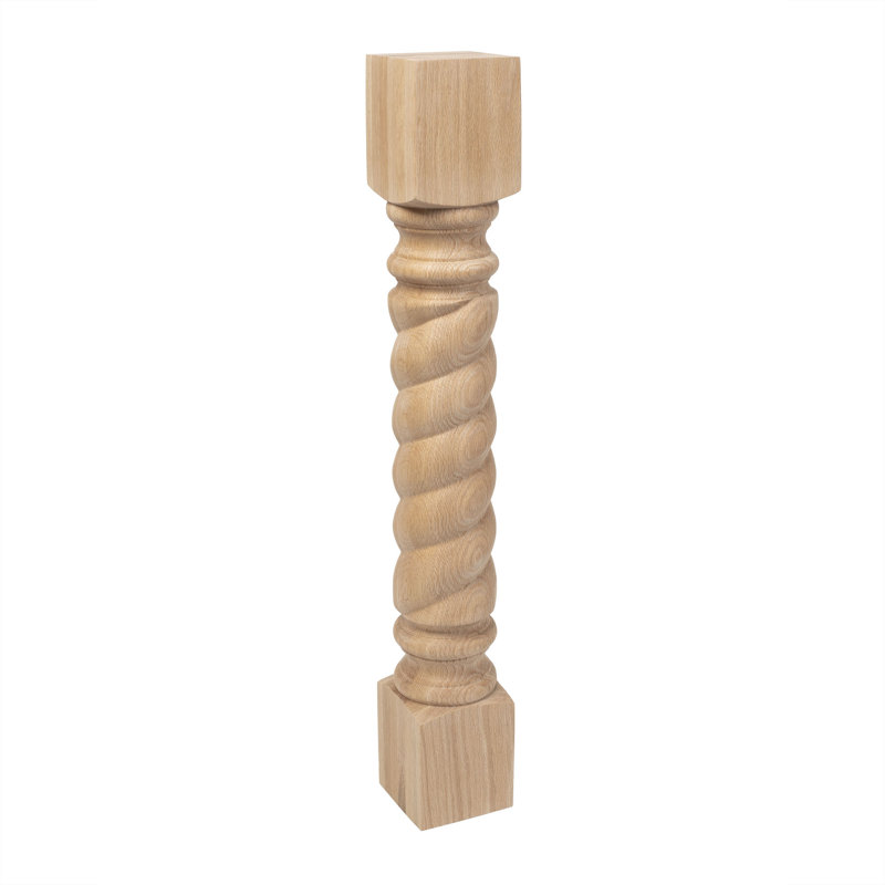 35.25" Unfinished Solid Hardwood Rope Kitchen Island Leg