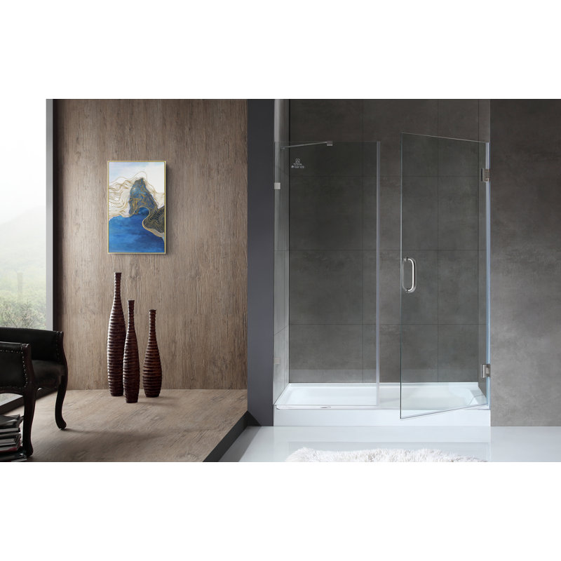 Porte de douche à charnière sans cadre 72 "Consort H, Nickel brossé