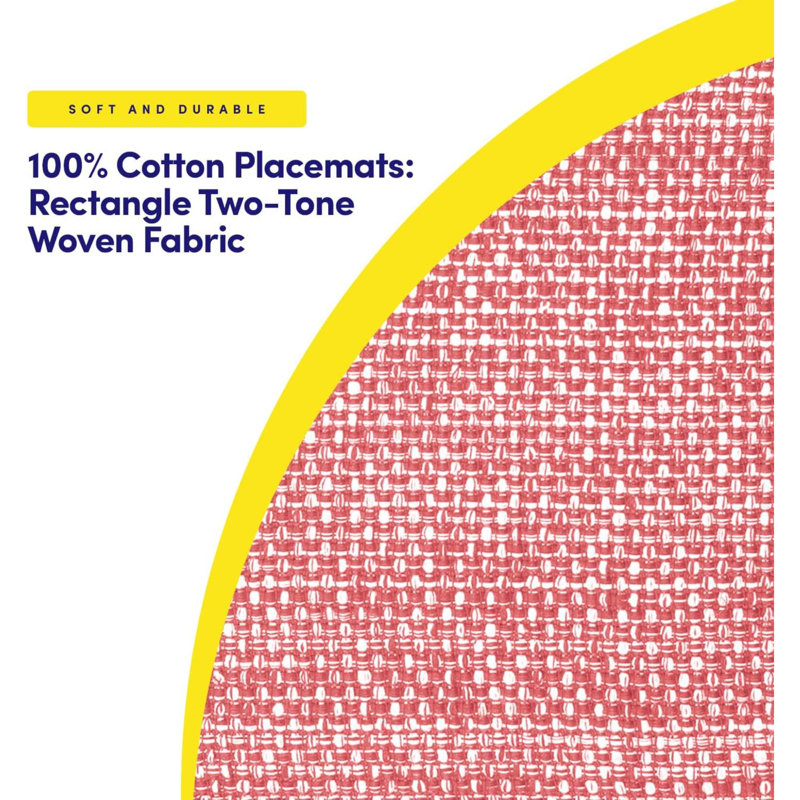 Ensemble de 6 napperons 100% coton pour salle à manger
