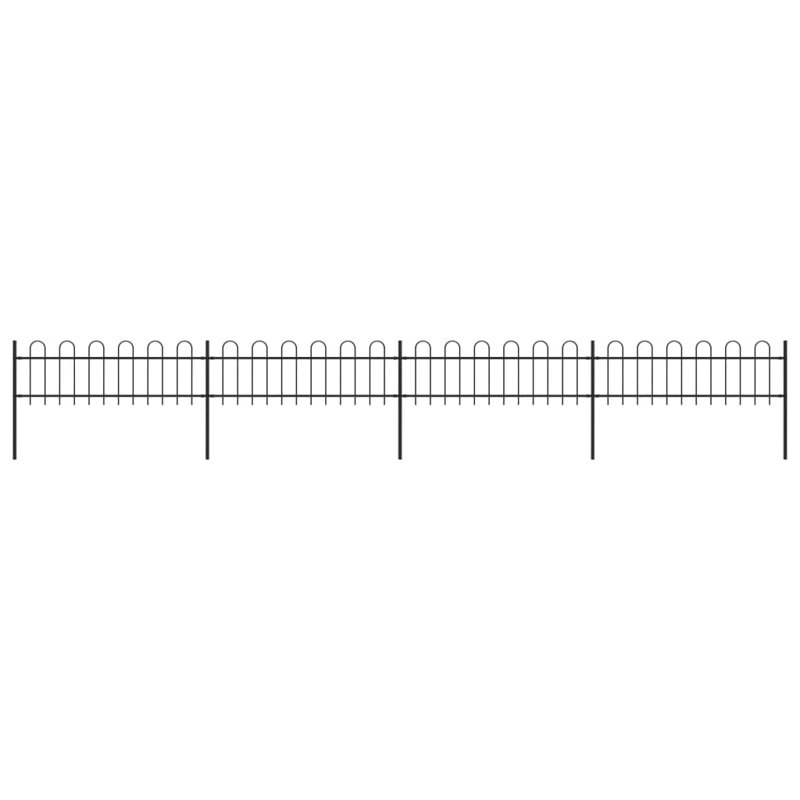 Fidela Black Metal Fence Panels Included, 110cm H x 680cm W x 2cm D