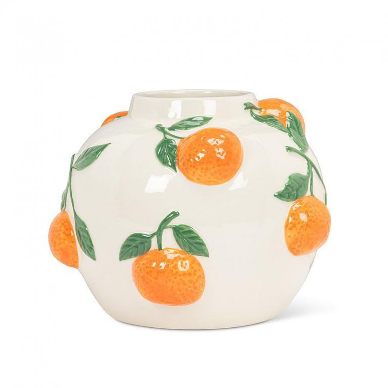 Vase rond à motif orange