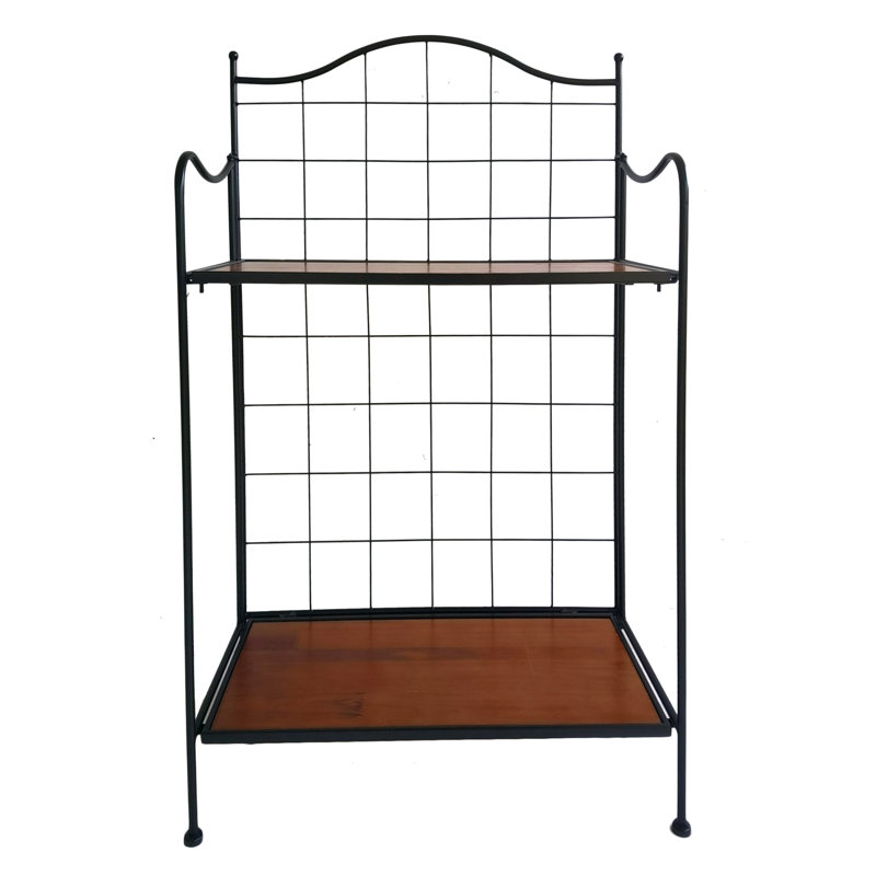 VIP Metal 37.2 in. Red Grid Frame Potting Table with Shelf