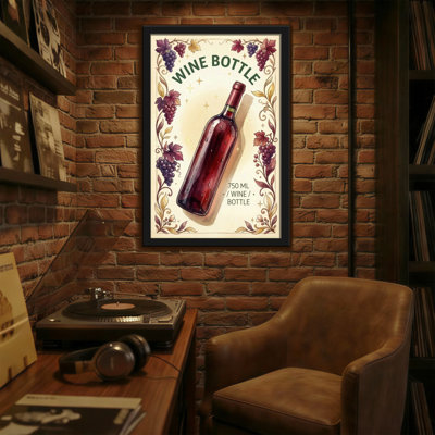 Fashion Wine Bottle Grape Vine Pattern Design