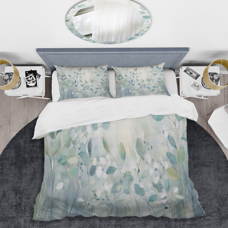 Ensemble de housse de couette Blue Botanical Rhythms IV - Abstract Botanicals