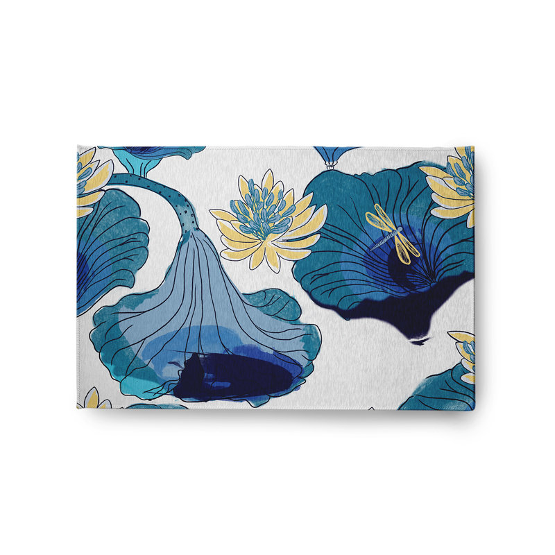 Chenille Floral Indoor / Outdoor Rug, Rectangle 2' x 3'