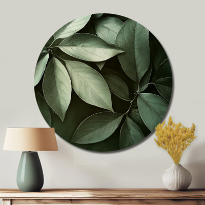 «Forest Leaves Dance Of The Foliage II», art mural rond en métal sur feuilles