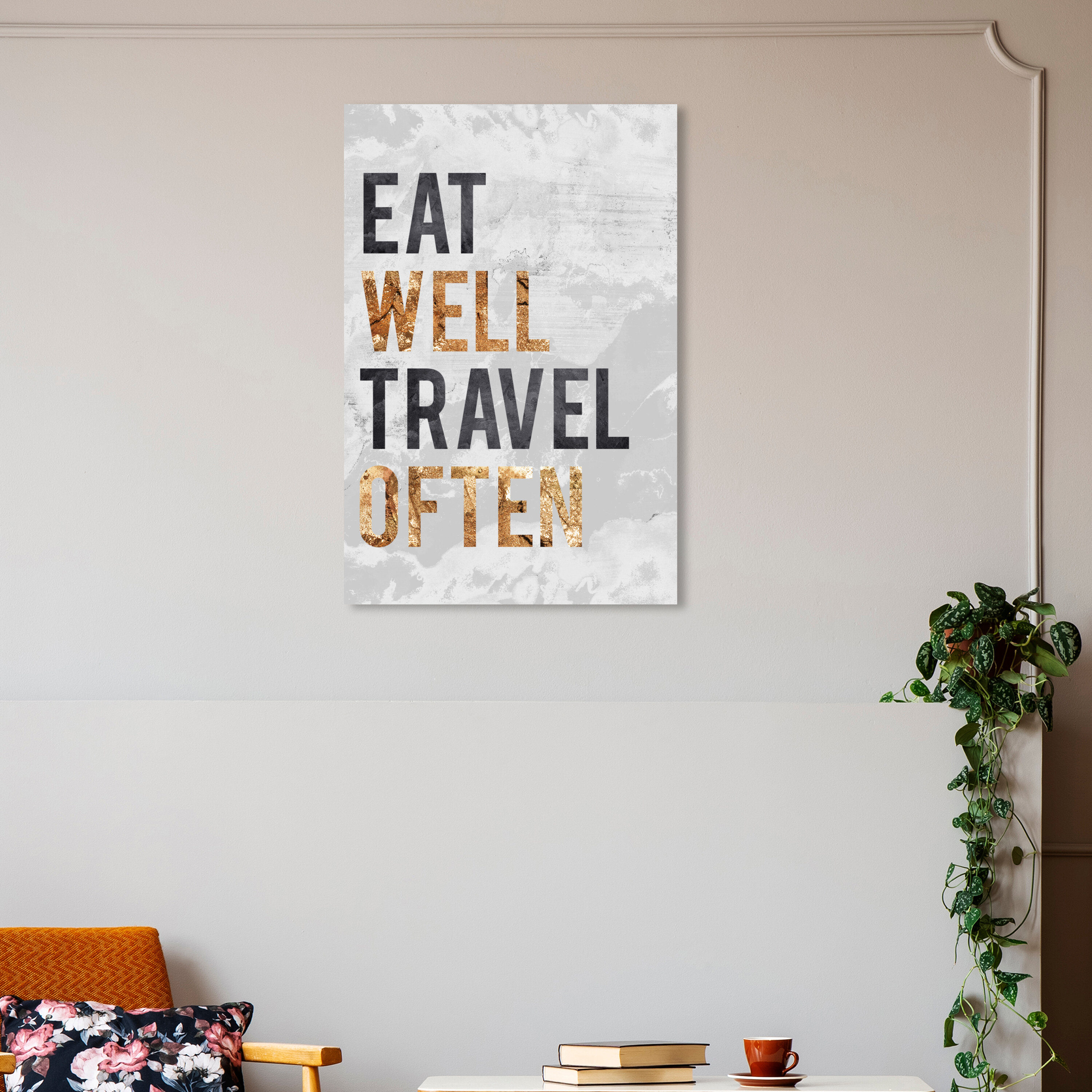 Mercer41 Travel Quotes And Sayings Eat Well On Canvas Textual Art | Wayfair