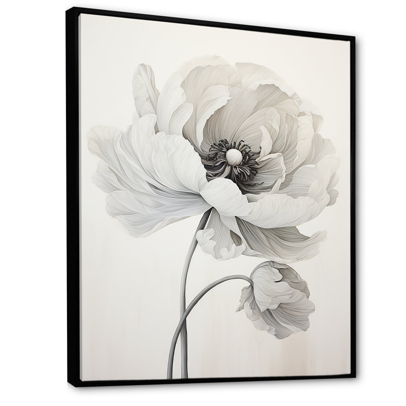 Rêves de renoncules rétro sur toile, H 32 po x l 24 po x P 1 po, Cadre flottant noir