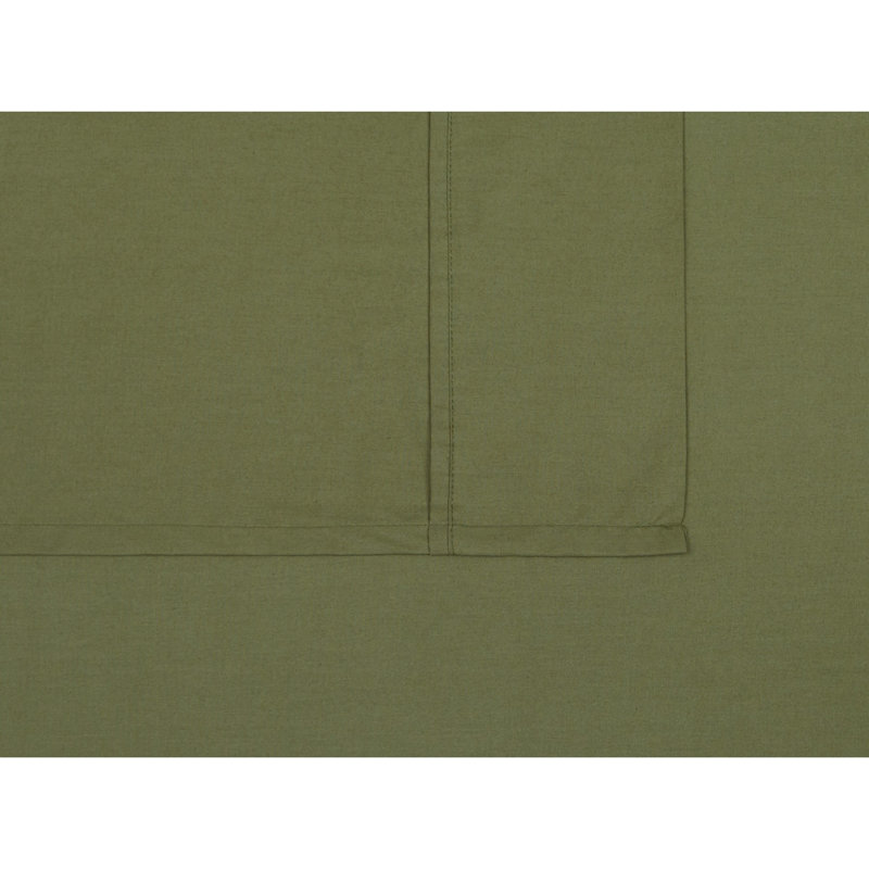  Ensemble de draps 100% coton 200 fils Classic, Ensemble de draps pour lit simple TG avec 1 taie d, Vert olive