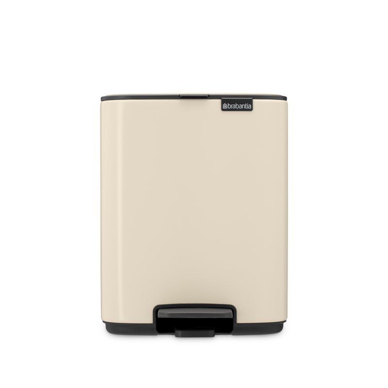 Brabantia Bo Pedal Bin, Soft Beige, 31cm H x 24.2cm W x 24.3cm D, 7 L