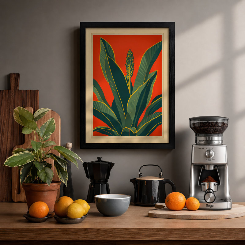 Radiance Botanical - Print, A2 - 59.4 x 42.0 cm, Black