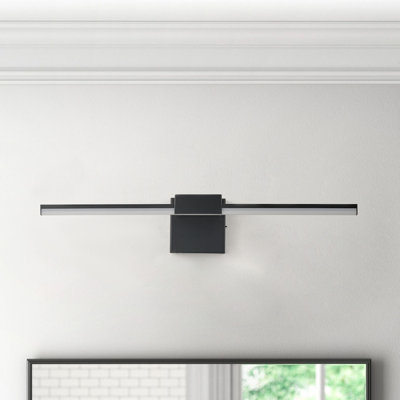 Lampe frontale à miroir 1 lumière DEL à intensité variable noire