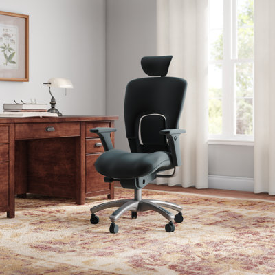 GM Seating Ergolux Chair Ergonomic Genuine Leather Executive Office Chair with Headrest