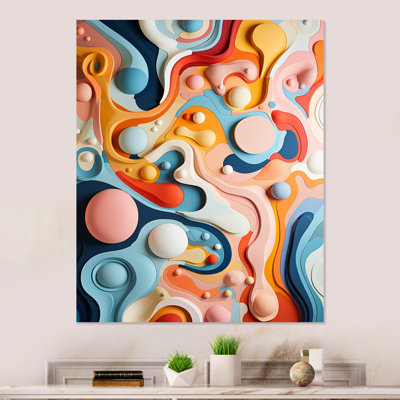 «Colorful Tidal Swirls Art II», reproduction d'art murale abstraite en métal