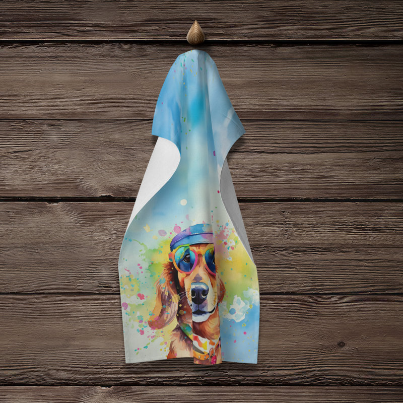 Dachshund Hippie Dawg Kitchen Towel