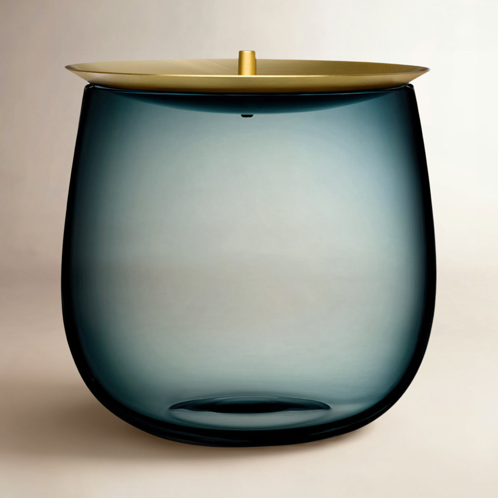 Beret Lead Free Crystal Jar, 6.06" H x 6.3" W x 6.3" D, Petroleum Green