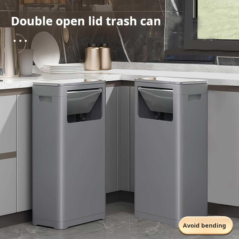 Trash Can Plastic Kitchen Trash Can, Grey